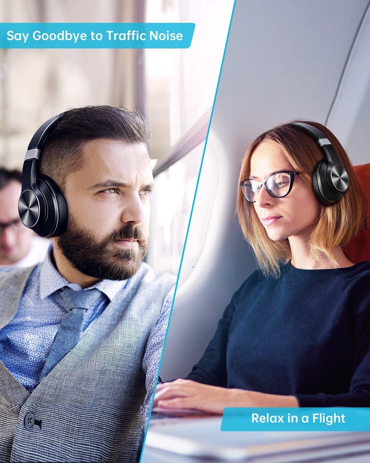 VANKYO C751 Wireless Headphones with CVC 8.0 Microphone, Deep Bass, High Fidelity Sound, Comfortable Protein Ear Cushions, 30 Hours of Play Time, Suitable for Travel/Work - image 4 of 8