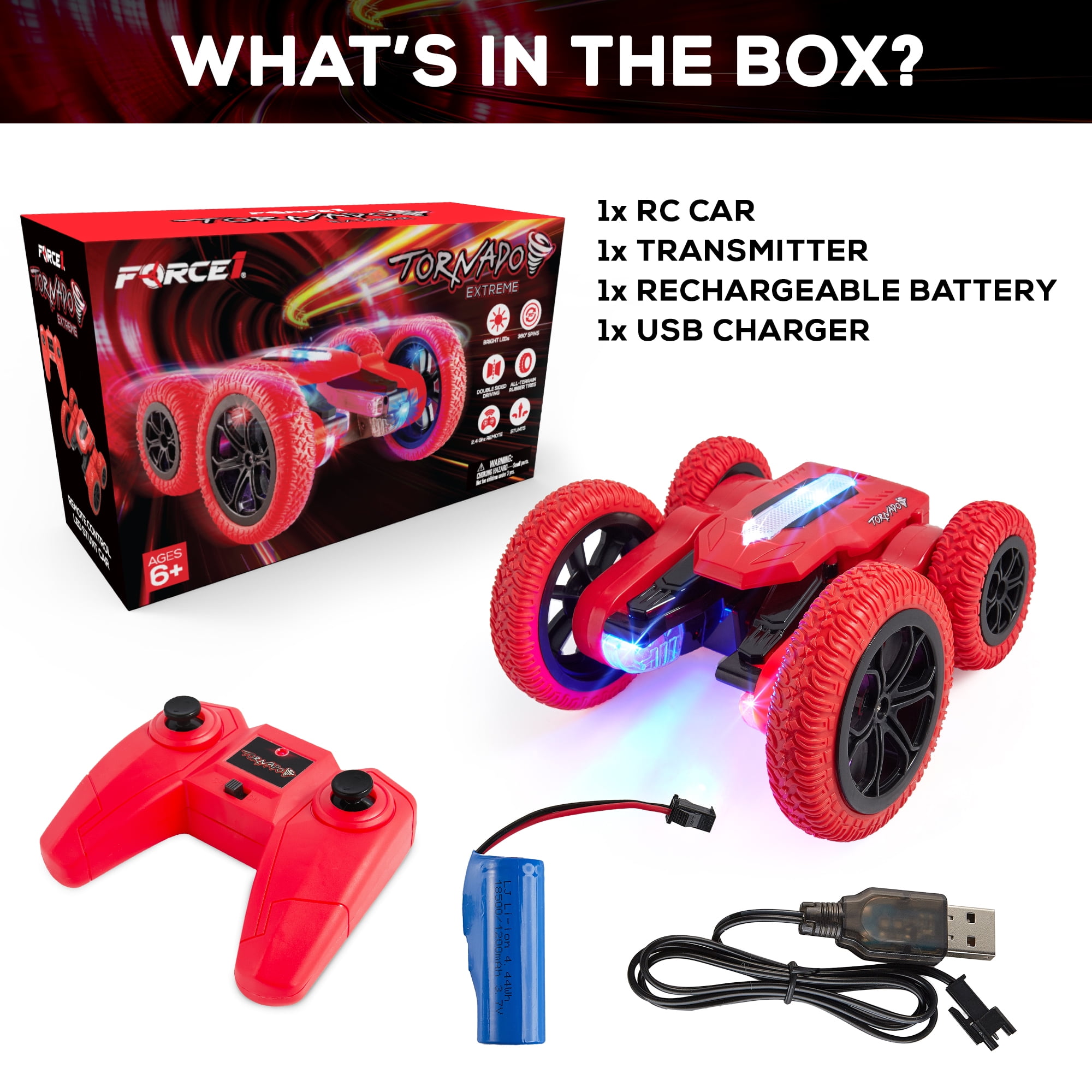(未使用･未開封品)　TORNADO-RED TORNADO-RED wyeba8q USA Toyz Tornado Extreme RC Car off-Road Rechargeable Toys Bright