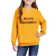 thumbnail image 4 of Atogsazn Kids Girls Christmas Hoodies Casual Oversized Fleece Long Sleeve Pullover Sweatshirt Fall Winter Tops Clothes 04-Yellow 5-6 Years Fashion, 4 of 5