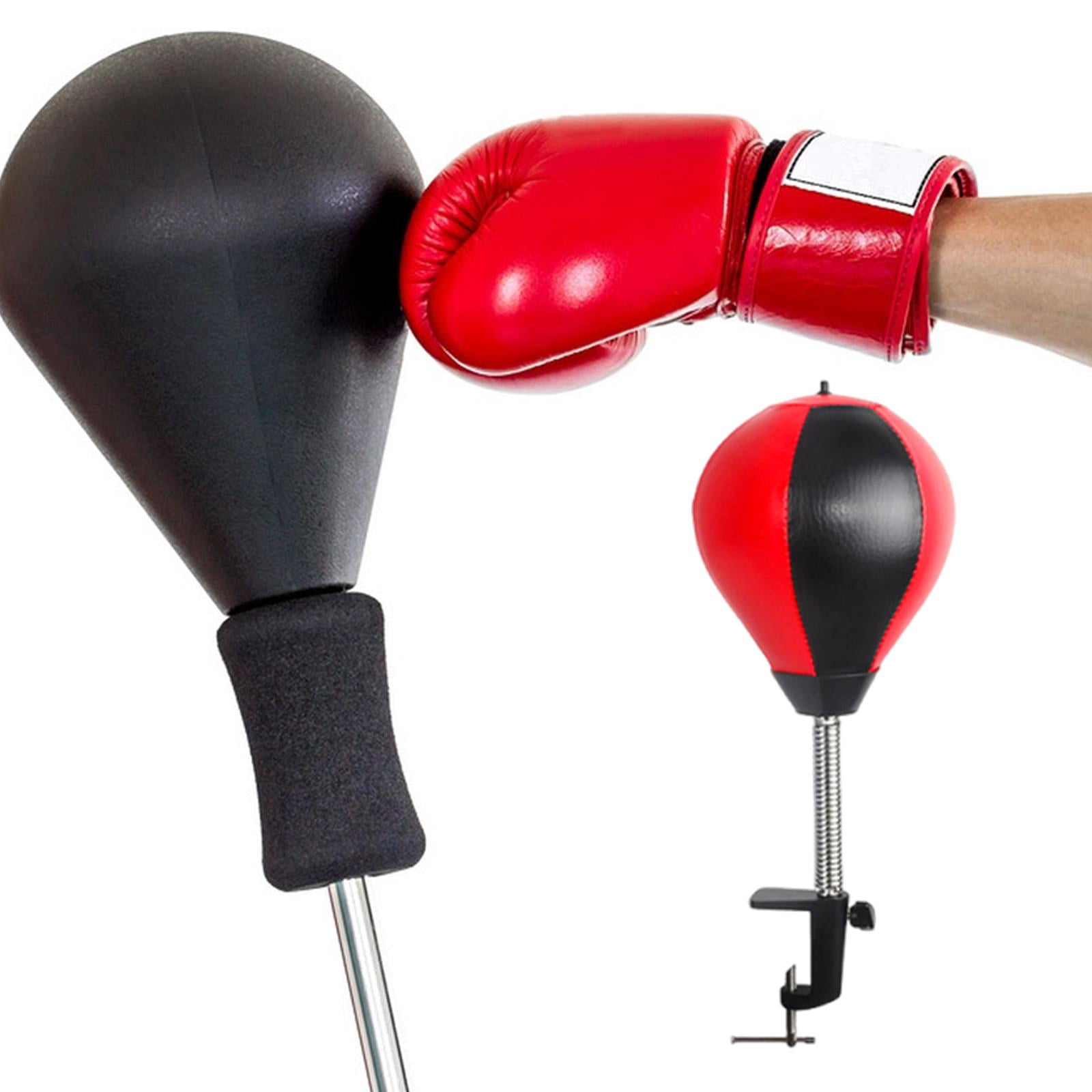 funtasica Desktop Punching Bag Workout with Desk Clamp for Home Office with Inflator Heavy Duty Anger Management Toys Focus Bag Fitness red black