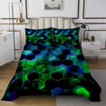 thumbnail image 1 of Erosebridal Geometric Hexagon Quilt Sets for Queen Size Bed,Gradient Bed Set,Neon Decor,Lightweight,3pcs, 1 of 5