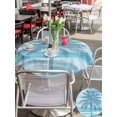thumbnail image 5 of Outdoor Tablecloth with Umbrella Hole for Patio/Picnic/Party/Camping, Blue Palm Tree Waterproof Table Cloth Round Cover Washable, Coastal Tropical Trees Vintage Summer (Dia 60"), 5 of 9