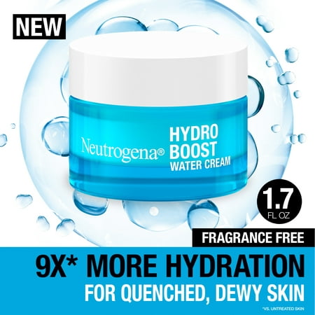Neutrogena Hydro Boost Water Cream Face Moisturizer with Hyaluronic Acid, Fragrance Free, 1.7 oz
