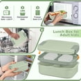 thumbnail image 2 of Bento Lunch Box Set with 10.5oz Soup Thermo for Adults Kids, Leak-proof Food Jar Lunch Container with 4 Compartment, Stainless Steel Coffee Tumbler with Lunch Bag for School Travel Office Green, 2 of 8