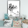 thumbnail image 3 of Designart 'Monochrome Japanese Oriental Crane Bird' Traditional Framed Art Print, 3 of 4