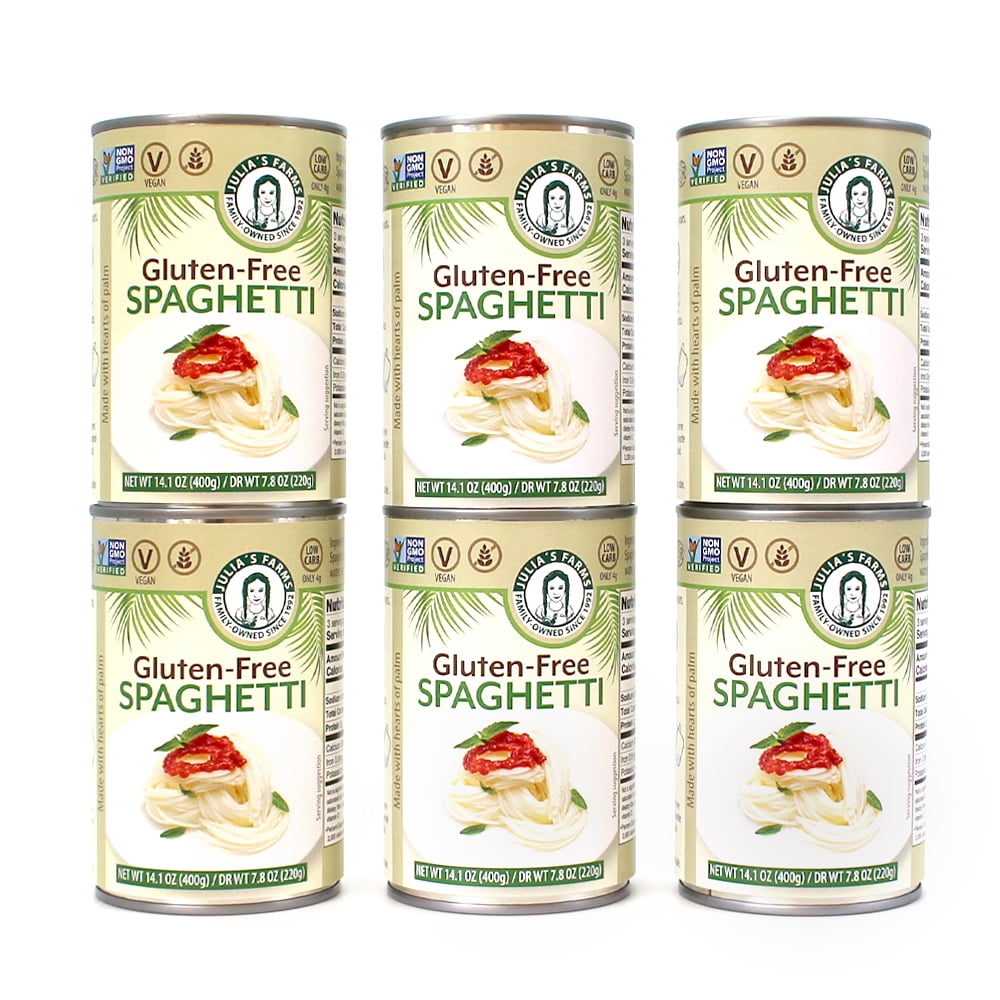 Julia's Farms GlutenFree Spaghetti 6 Cans Hearts of Palm Spaghetti