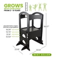 thumbnail image 4 of Little Partners Learning Tower Adjustable Height Kitchen Step Stool, Toddler Tower, Encourages Learning, Independence, and Engagement, Safety Climbing Tower for Kitchen Counter – Ebony, 4 of 8