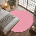 thumbnail image 3 of Pink 3ft Round Rug, Farmhouse Solid Pink Color Modern Art Non-Skid Rubber Backing Large Area Rugs - Living Room Bedroom Home Office, Indoor Floor Mat Carpets Washable Rug, 3 of 9