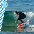 thumbnail image 3 of Bloo Tide 6 Ft Soft Top Surfboard, Swallow Tail, Teens and Adults, Americana Graphic top Deck with high Density Slick Bottom | Red and Blue Color | Leash and Fin Set In, 3 of 10