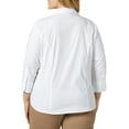 thumbnail image 2 of Indigo Womens Plus Bella Poplin 3/4 Sleeves Button-Down Top, 2 of 4