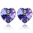 thumbnail image 3 of Wrapables® Lucky Sweethearts Gold Plated Crystal Heart Shaped Four Leaf Clover Pendant Necklace and Earrings Jewelry Set, Purple, 3 of 6