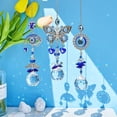 thumbnail image 3 of 3 atrapasueños de mal de ojo con bolas de prisma de cristal para colgar en la ventana, decoración de atrapasueños, ojos azules, atrapasueños, adorno colgante de arcoíris, 3 of 5