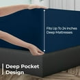 thumbnail image 4 of Royale Linens Extra Deep Pocket Full Fitted Sheet Only - Soft Navy Full Size Fitted Sheet Deep Pocket - Fits 18 inch to 24 inch Thick Mattress - Fitted Sheet Only - Elastic Sheet (Full, Navy), 4 of 9