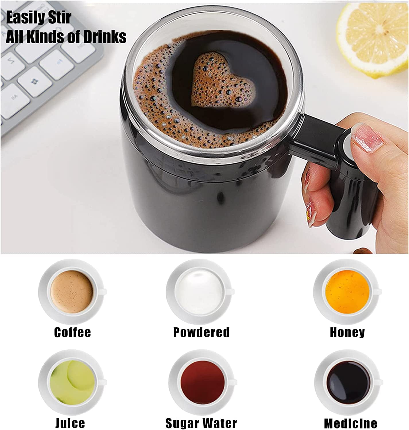 Rechargeable Automatic Stirring Coffee Milk Tea Cup Mug｜TikTok Search