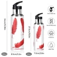thumbnail image 2 of Insulated Stainless Steel Sports Water Bottle With Straw and Handle,Minimalist Art Style Ideal for Outdoor Use 600 ml Red Feathers, 2 of 7