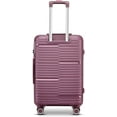 thumbnail image 4 of TRAVLR Valise 28 Pouces Légère Durable 100 % PP Rigide Extensible, Chariot en Aluminium, Roues Doubles Pivotantes Silencieuses, Cadenas TSA - Rose, 4 of 9