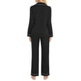 thumbnail image 5 of Lixiuxyad Womens Pajama Gown Women's Silk Comfy Long Sleeve Pants Suit With Crepe Edge Lapel Homestay Pajamas, 5 of 5