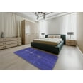 thumbnail image 4 of Ahgly Company Indoor Square Mid-Century Modern Sapphire Blue Oriental Area Rugs, 6' Square, 4 of 6