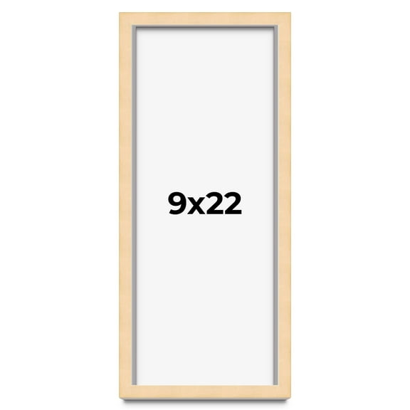 9x22 Frame Beige Real Wood Picture Frame Width 0.75 inches | Interior Frame Depth 0.5 inches |