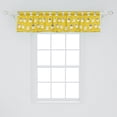 thumbnail image 2 of Ambesonne Cat Window Valance, Kitten with Sunglasses Cartoon, 42" x 12", Pale Earth Yellow White, 2 of 3