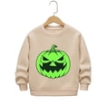 thumbnail image 3 of Kiijoy Halloween Boys Glow In The Dark Sweatshirt Crew Neck Pullover, Khaki, Sizes 2-3T, 3 of 3