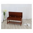 FENG20 Cherry Finish Wooden Shoe Bench Top Seat Storage Organizer Shelf
