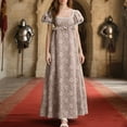 thumbnail image 2 of Meichang Renaissance Robe Femme Robe Victorienne Vintage Médiévale Manches Courtes Bouffantes Encolure Carrée Robes Maxi Robe de Cocktail Robe de Bal, 2 of 10