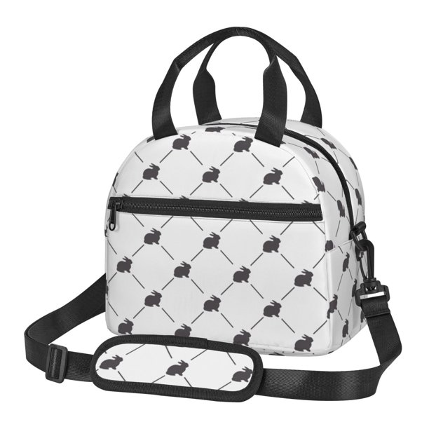 Disketp Black Rabbit Lonchera Térmica para Mujer y Hombre, Bolsa de Almuerzo Reutilizable e Impermeable para Trabajo, Viajes y Picnic