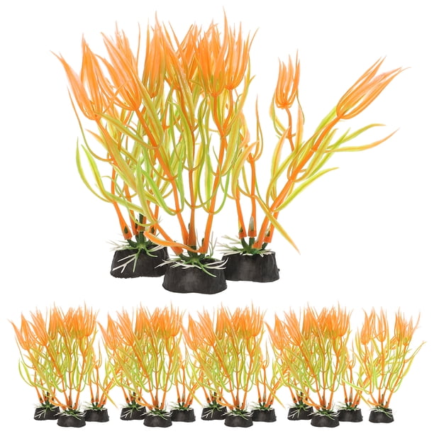 KAKOWELY 20 piezas de plantas acuáticas artificiales simuladas, plantas subacuáticas, figuras, adornos para peceras