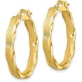 thumbnail image 2 of 14K Yellow Gold Satin and Polished Scalloped Edge Hoop Earrings - 27mm, 2 of 6