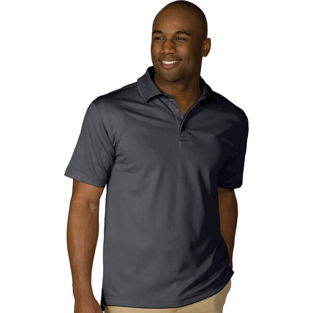 Edwards Garment Men's Hi-Perform Polo Large Steele Grey