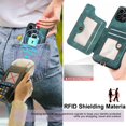 thumbnail image 2 of for iPhone 15 Pro Case Card Holder,Ring Stand 15 Pro Cases 2023,RFID-Blocking Wallet,Camera Lens Protector,Wrist Strap,Leather  Protective Flip Cover for Women Men (Green), 2 of 14