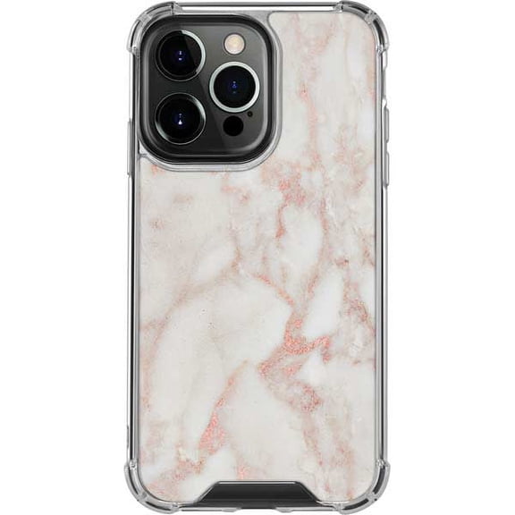 Skinit Rose Gold Marble iPhone 14 Pro Clear Case