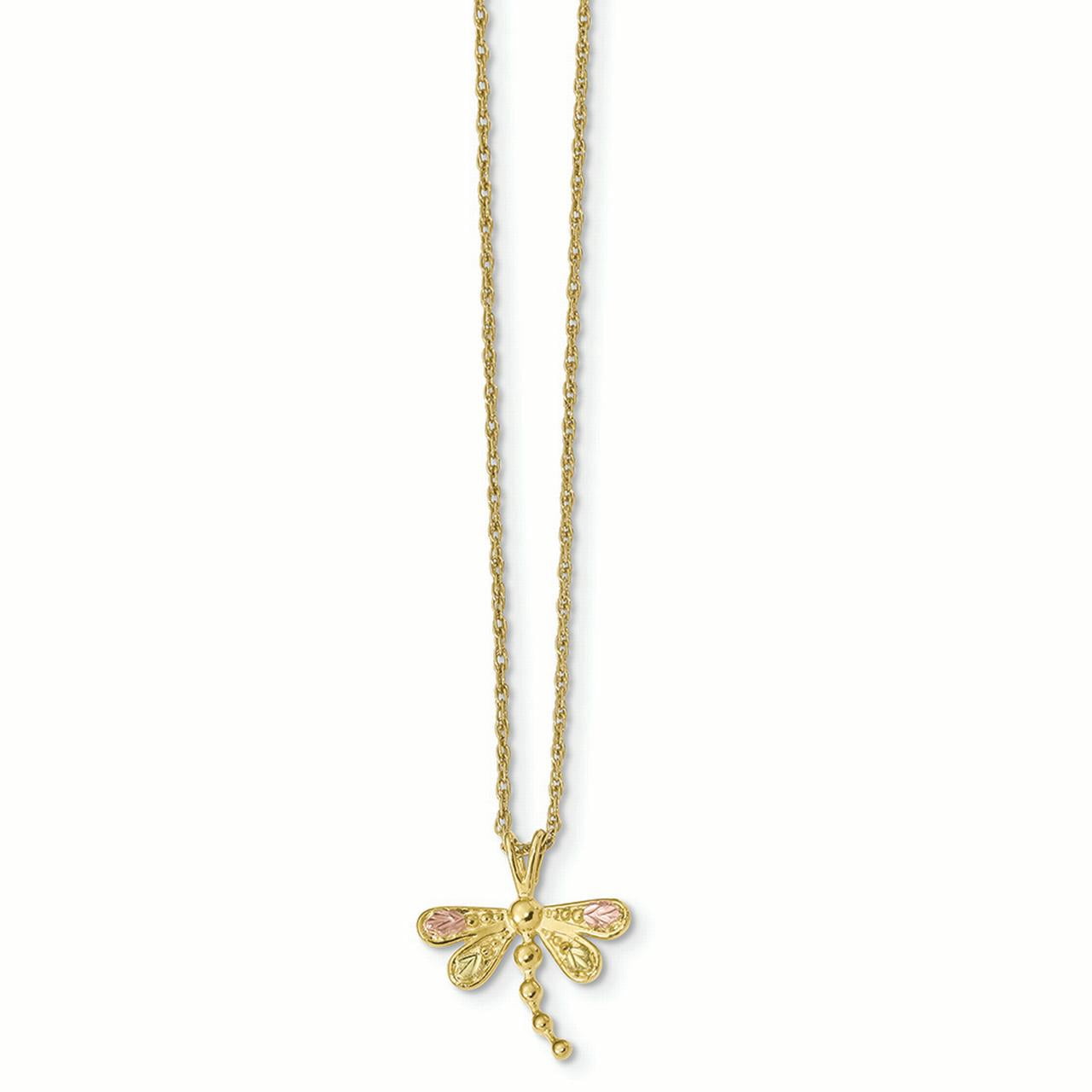 Gold Dragonfly Pendant with Necklace 