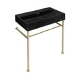 thumbnail image 4 of Claire 30 Ceramic Console Sink Matte Black Basin Gold Legs, 4 of 10