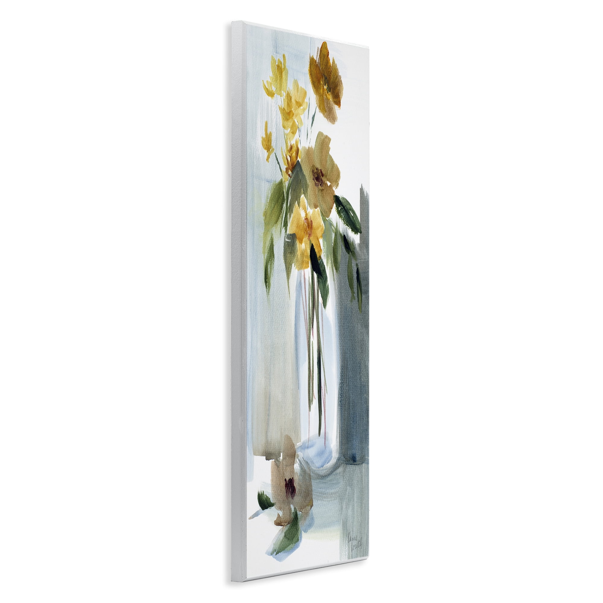 Stupell Industries Luminous Flower Vase Plants & Flowers Painting Unframed Art Print Wall Art, 7 x 17