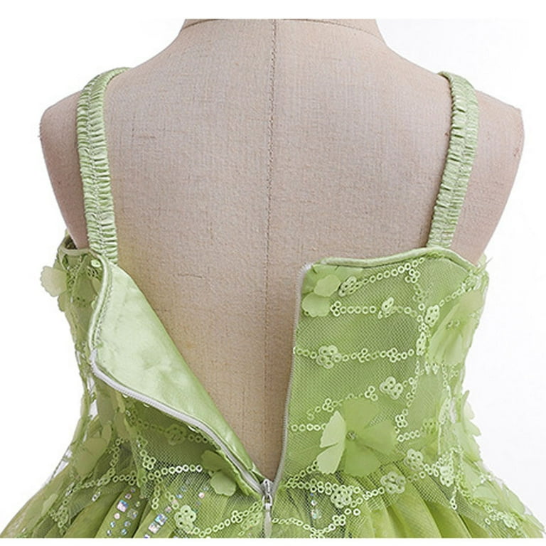 Girls Green Fairy Princess Costume Birthday Party Halloween Cosplay Outfits  With Wig - Walmart.com