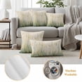 thumbnail image 6 of Spring Botanical Outdoor Waterproof Pillow Covers, Modern Watercolor Leaf Plant Decorative Square Throw Pillowcase Sofa Cushion Sham for Patio/Couch/Chair, 24"x24" 2 Pack, 6 of 8