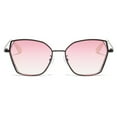 thumbnail image 4 of Fashion Gradient Pink Reading Glasses 1.00 for Women, Metal Oversized PROGRESSIVE Presbyopic Glasses, Sunglasses Black Readers +1.00, 4 of 5