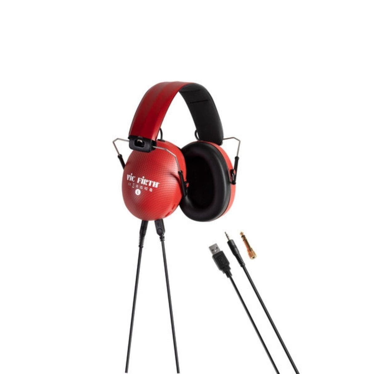 Vic Firth Bluetooth Isolation Headphones for Drummers, Red