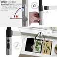 thumbnail image 4 of Stylish Single Handle 20 ⅞" Ht Brushed Stainless Steel with Black Spout Hose Pull Out Three Modes Kitchen Faucet K-140S, 4 of 9