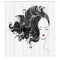 thumbnail image 2 of Ambesonne Hair Salon Shower Curtain, Minimalist Style Design, 69"Wx75"L, Dark Coral Black, 2 of 4
