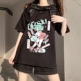 thumbnail image 1 of SASSYME Anime gótico T-shirt hermosa mujer suelta camiseta Punk oscuro Streetwear señoras gótico Top Harajuku ropapangjing, 1 of 3