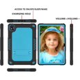 thumbnail image 5 of Hoibon for TCL TAB10 5G 9183W / for TCL TAB 10s 10.1" FHD Case Silicone Rubber Shockproof Protective Kids Friendly Case Built in Stand Shoulder Strap for TCL TAB 10 5G / TCL TAB 10s - Black+Blue, 5 of 7
