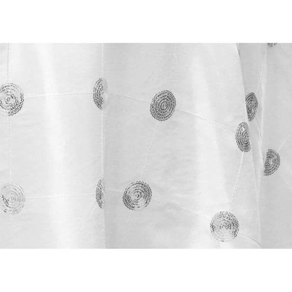 1 Pc, Sequin 90"X132" Embroidery Taffeta Tablecloth - White(Machine Washable) For Home & Events Decor