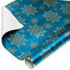 American Greetings Christmas Wrapping Paper, Blue Snowflakes, 20 sq. ft. (1-Count)