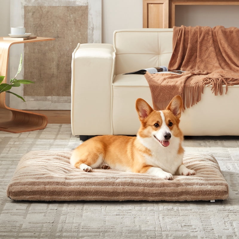 Dog Crate Beds for Medium Sized Dogs, Large dog bed, Washable Dogs Pillow, Pet Kennel Pillow, Pet Bed, Beige, 35inch