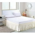 thumbnail image 2 of Wrap Around Bed Skirt Three Fabric Sides Elastic Dust Ruffled 16 Inch Tailored Drop,Easy to Install Fade Resistant-Ivory, Twin/Full, 2 of 5