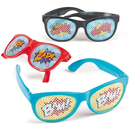Superhero Pinhole Glasses (12 Pack) - Party Supplies