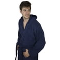 thumbnail image 5 of Mens 100% Terry Cotton Toweling Bathrobe Dressing Robe Hooded Navy XXL, 5 of 8
